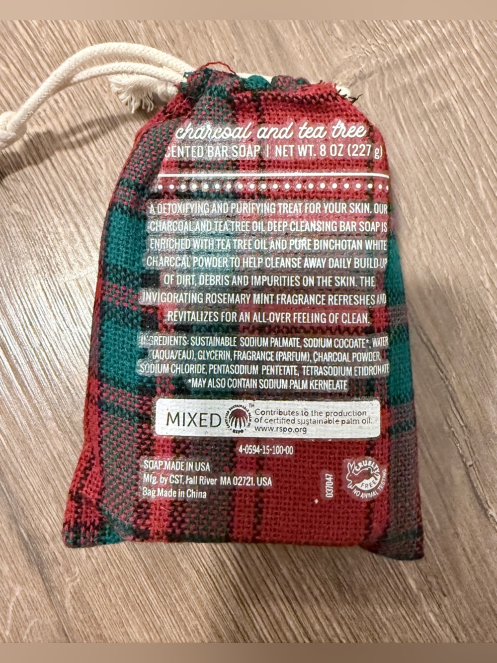 Lump of Coal Plaid Scented Bar Soap Pouches - Black & Red/Green - Picture 3 of 5